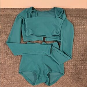 Teal Long Sleeve Dance Set - Kids Costume